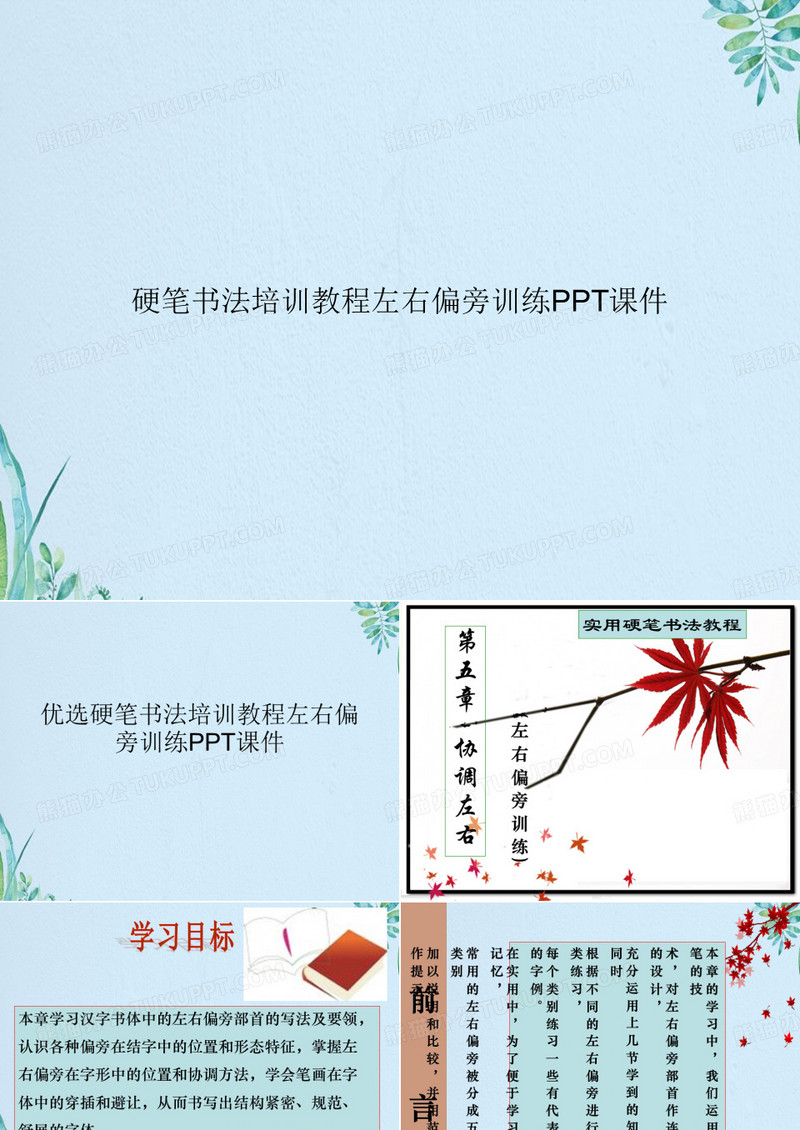 硬笔书法培训教程左右偏旁训练