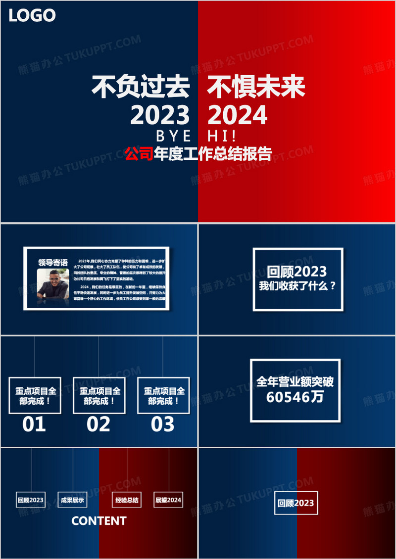 2024不负过去不惧未来年终工作总结公司年度汇报述职报告ppt模板