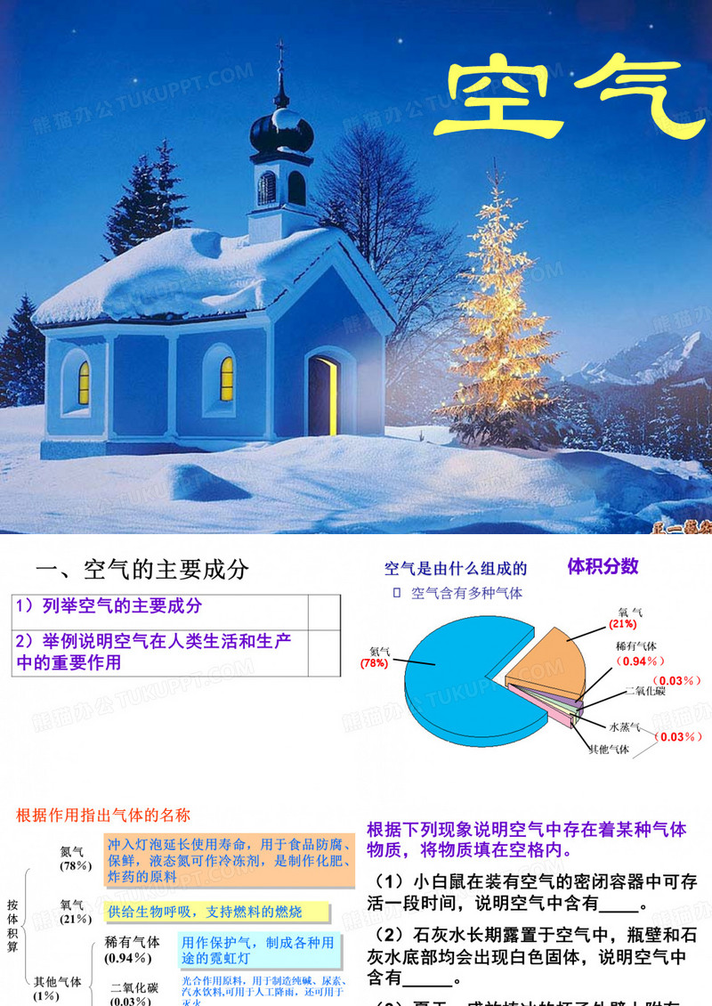 空气的主要成分.