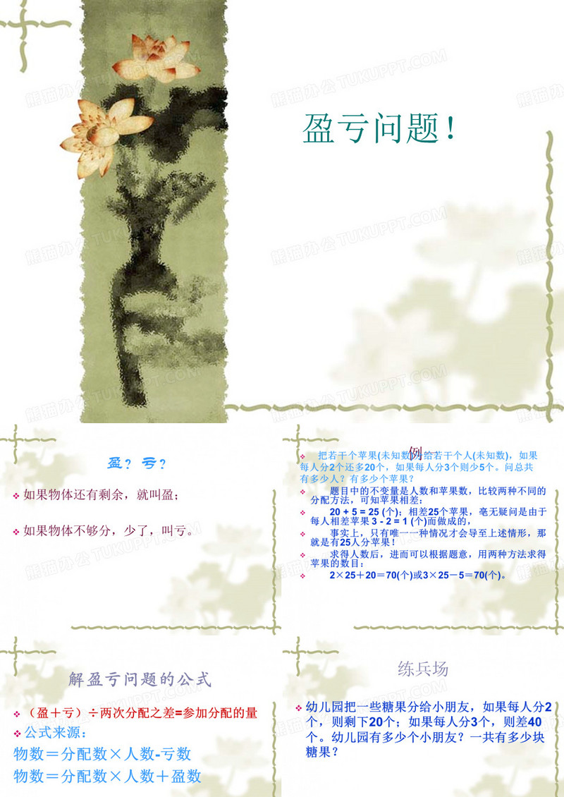 盈亏问题!