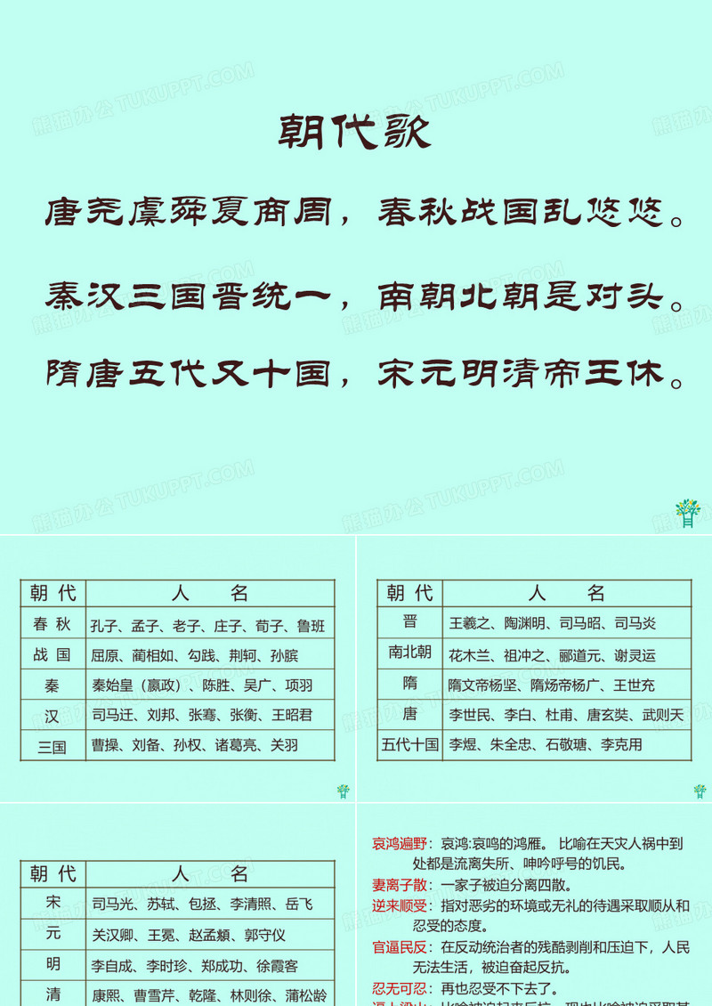 (语文A版)六年级语文上册 朝代歌PPT课件