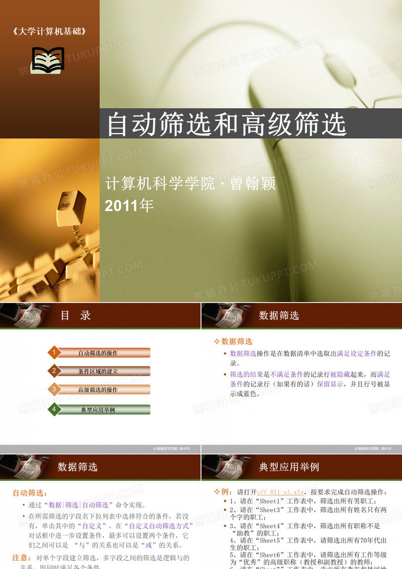 4.自动筛选和高级筛选