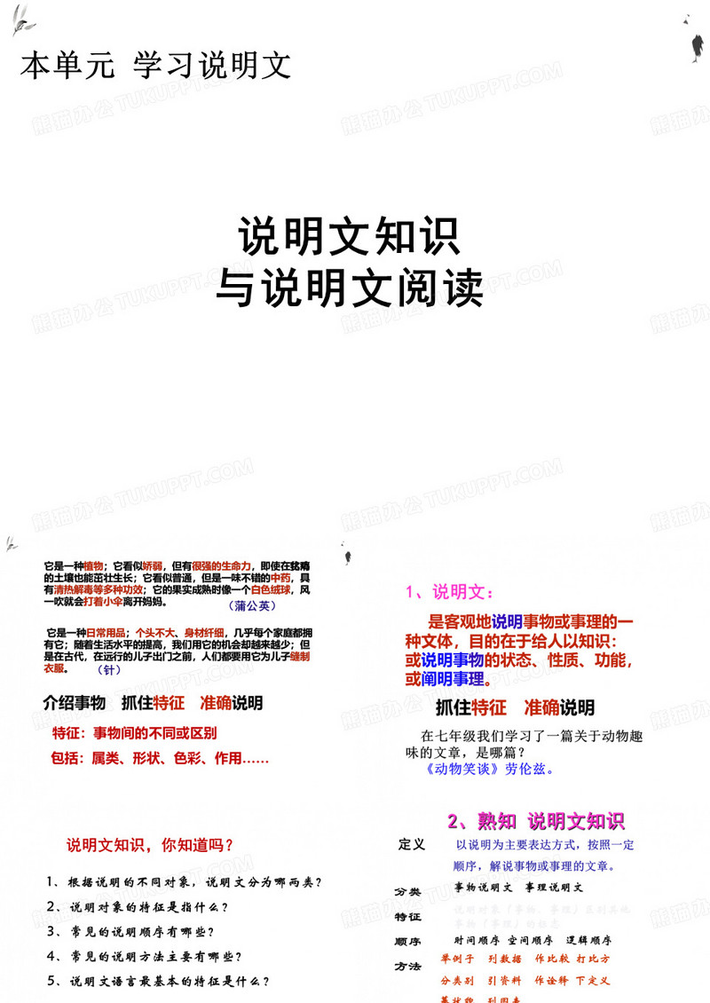 说明文知识与说明文阅读