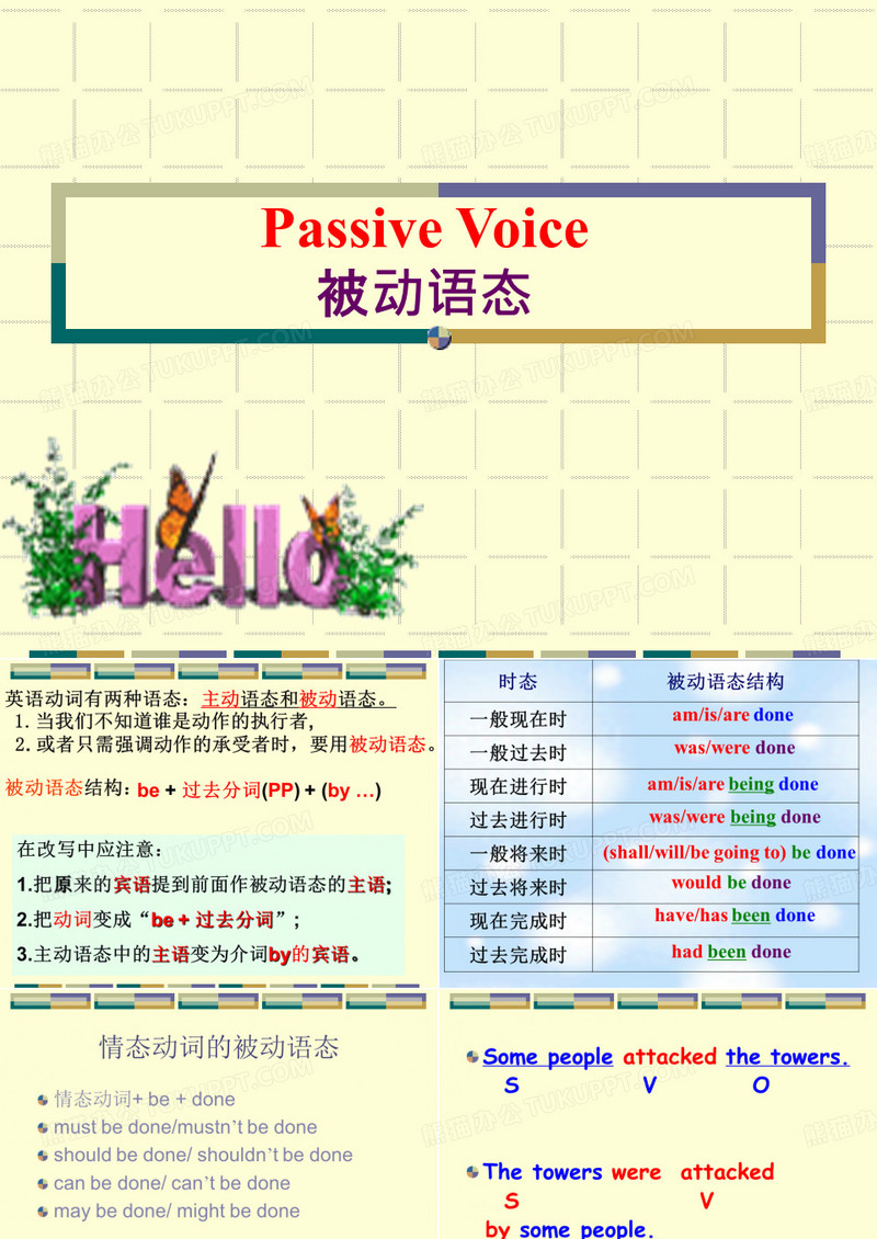 初中 被动语态 ppt