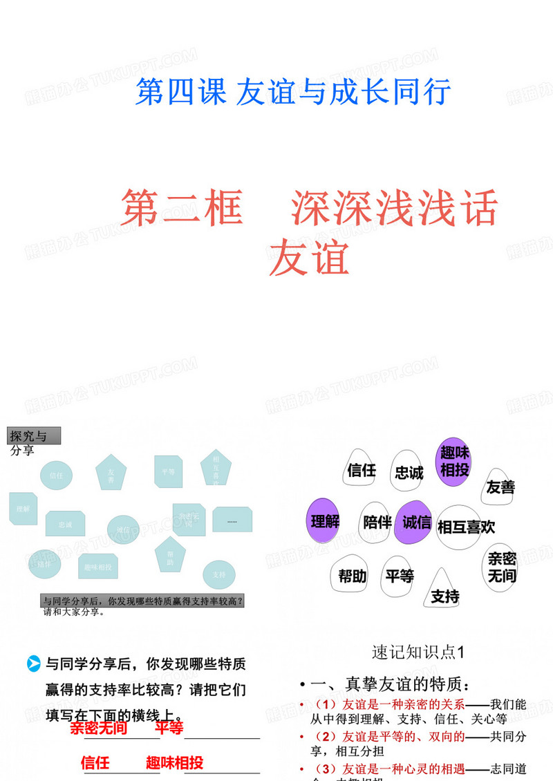 第四课 友谊与成长深深浅浅话友谊