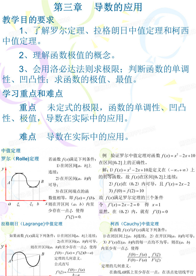 《高数》导数的应用