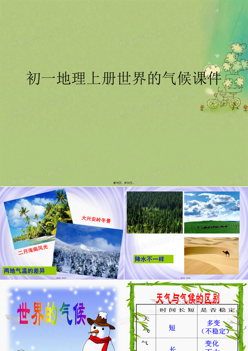 初一地理上册世界的气候