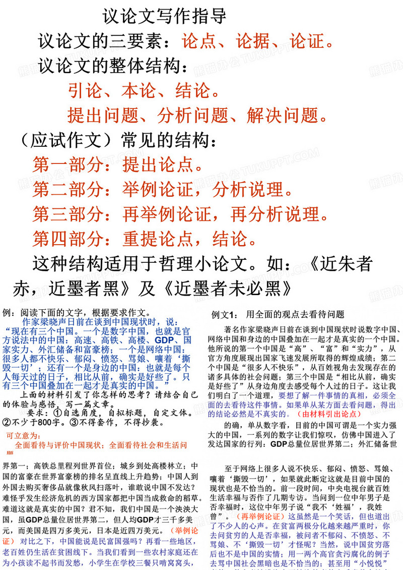 议论文写作指导
