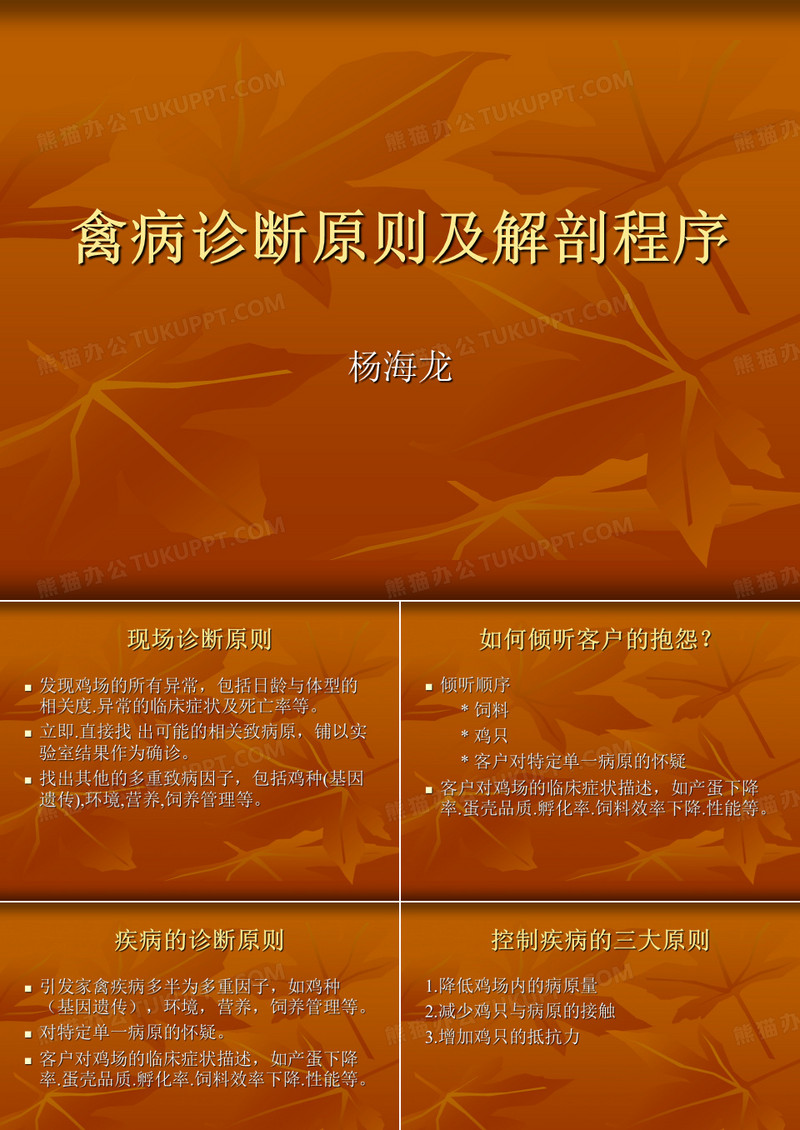 禽病诊断原则及解剖