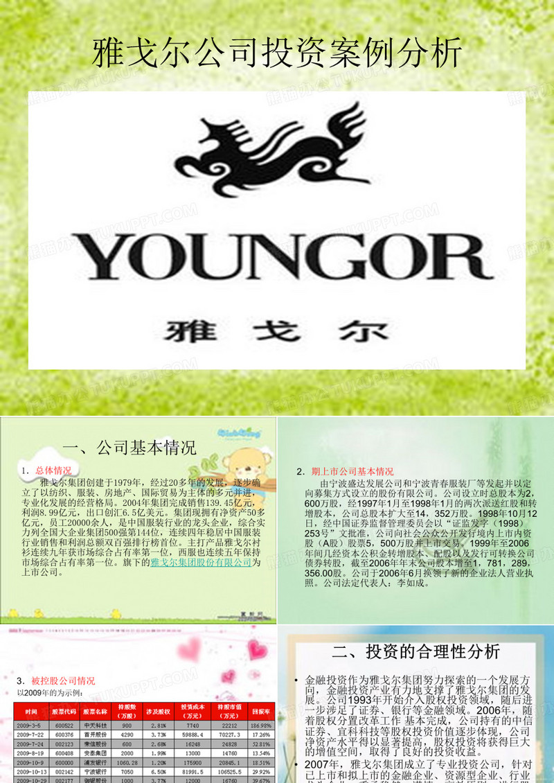 雅戈尔公司投资案例分析