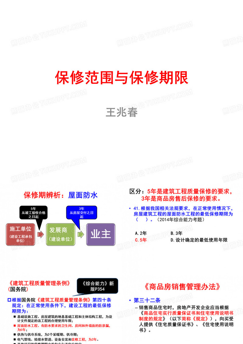 保修范围与保修期限概要