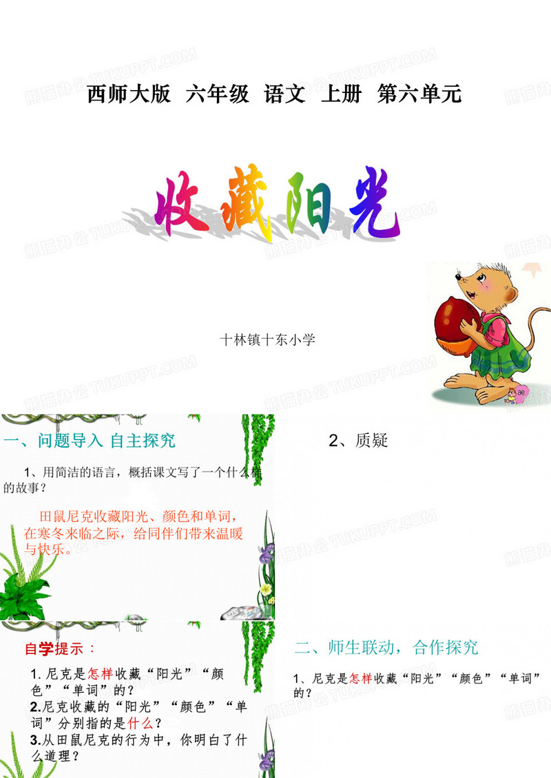 六年级语文《收藏阳光》课件