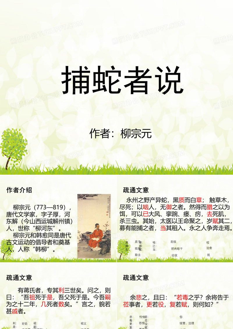 李伟《捕蛇者说》-完整版PPT课件
