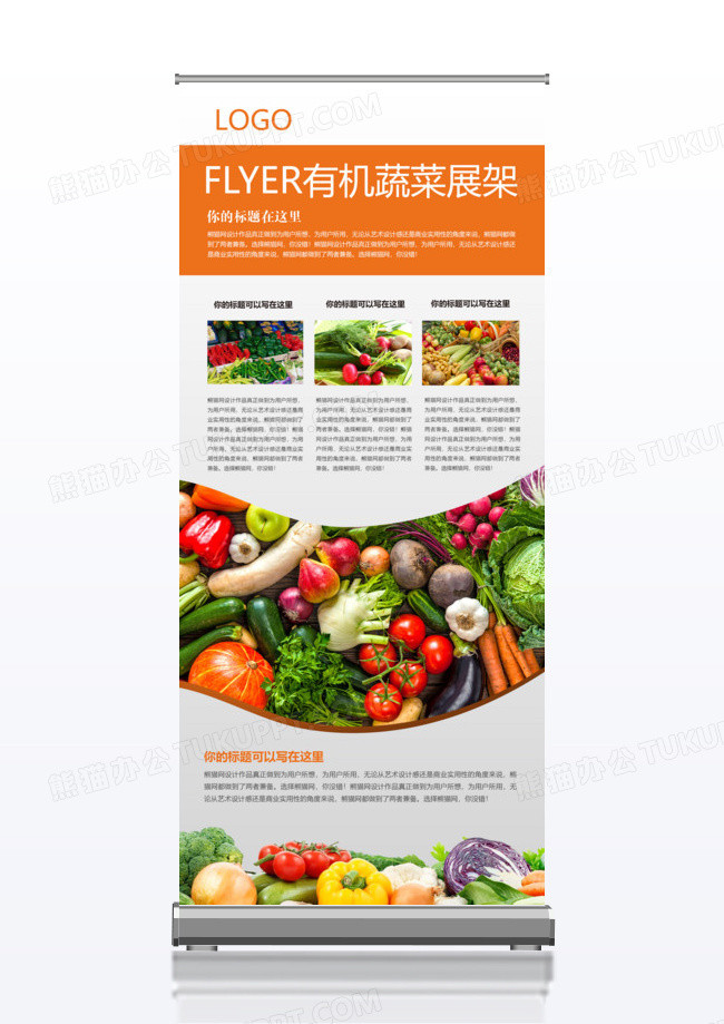 健康食品有机蔬菜宣传x展架