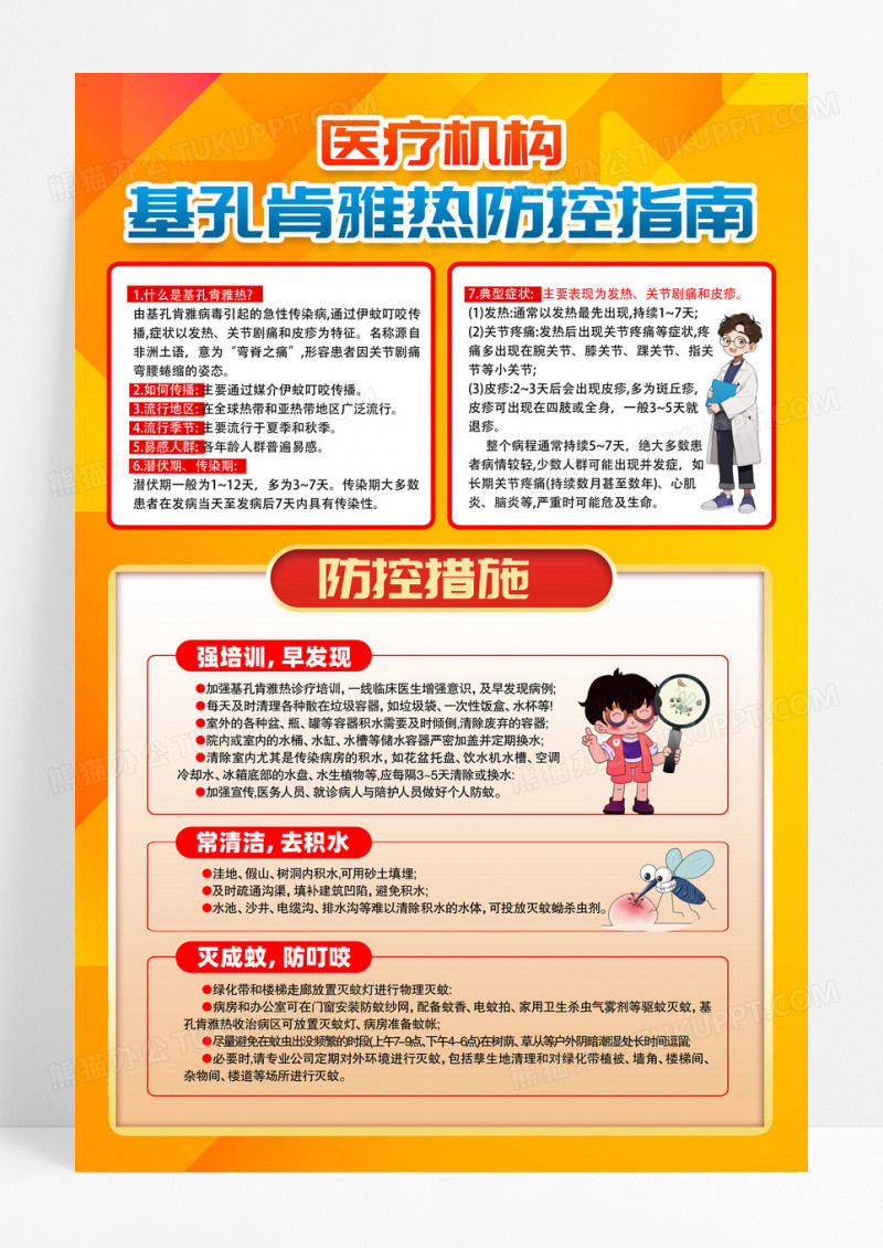 防蚊灭蚊预防基孔肯雅热医疗机构海报