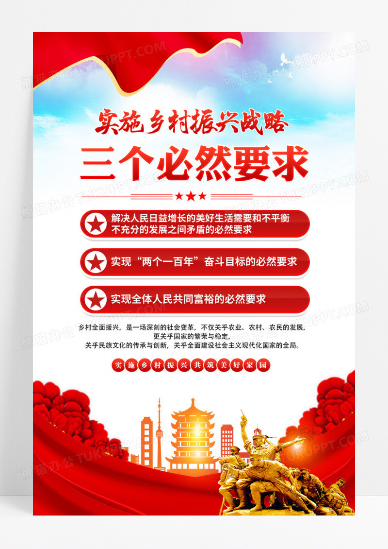 乡村振兴战略三个必然要求海报