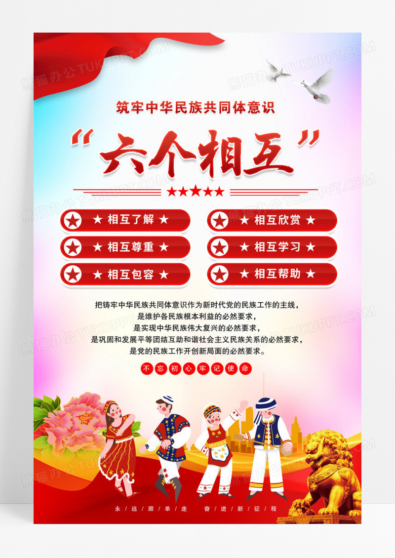 民族共同体意识六个相互海报