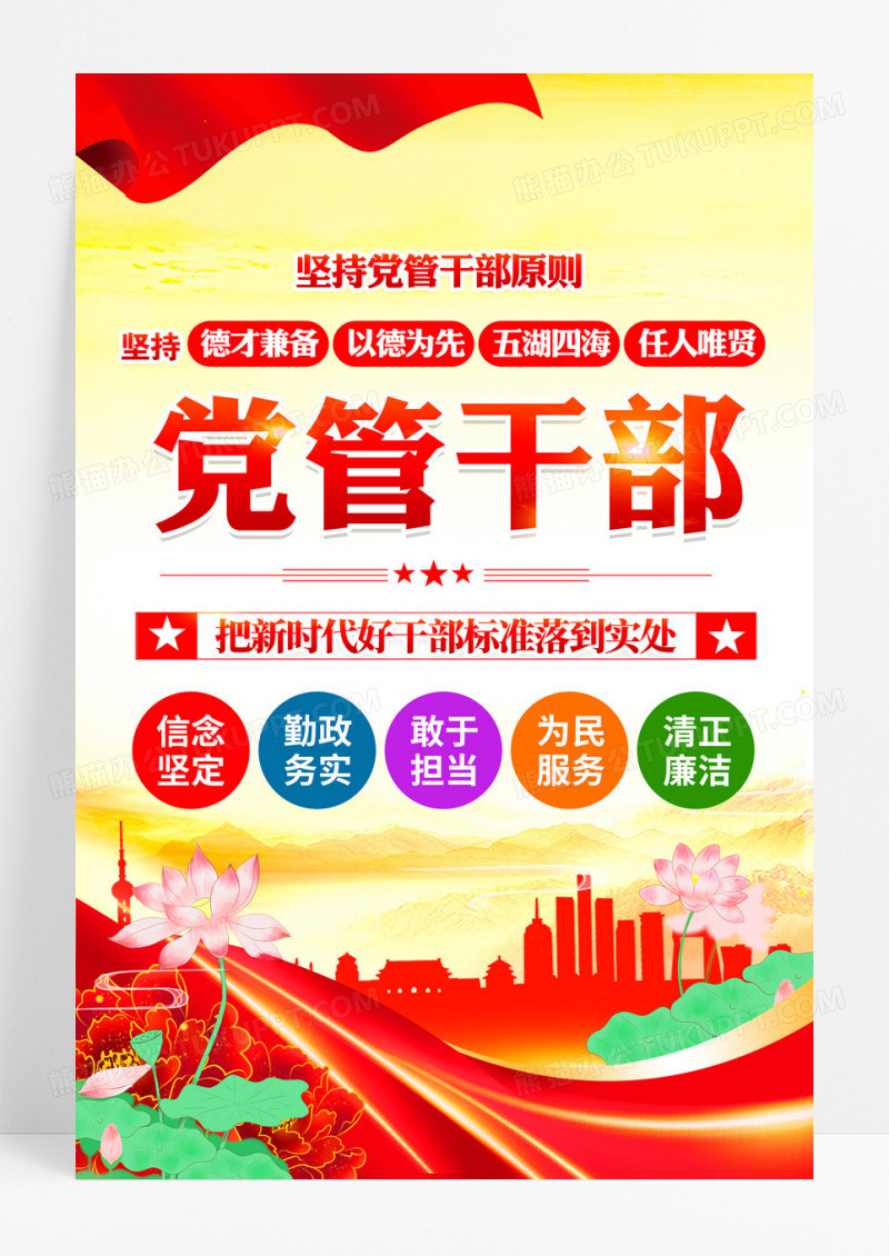 新时代好干部标准坚持党管干部宣传海报