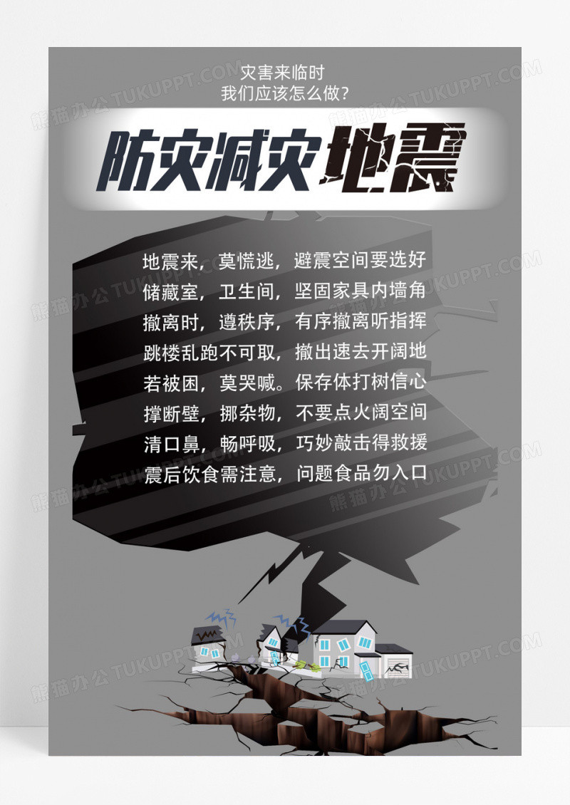 防灾减灾地震灾害灾难海报设计