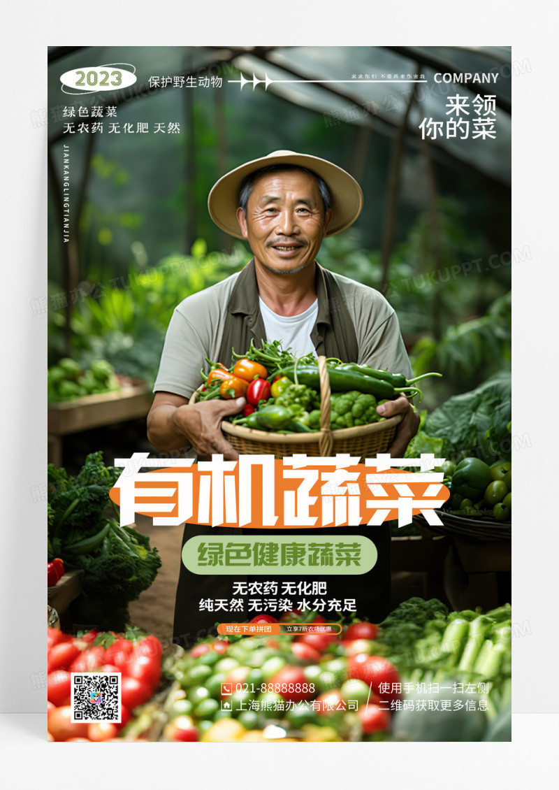 简约摄影有机蔬菜健康蔬菜果蔬宣传海报