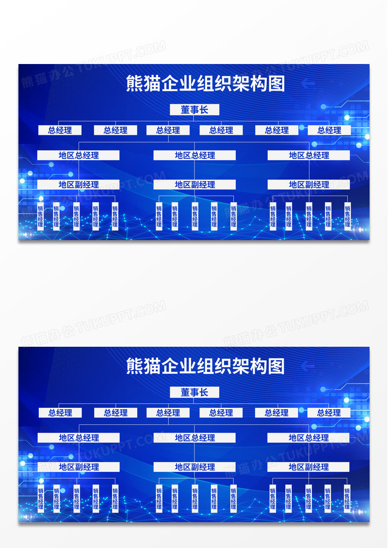 蓝色简约时尚公司企业架构宣传展板
