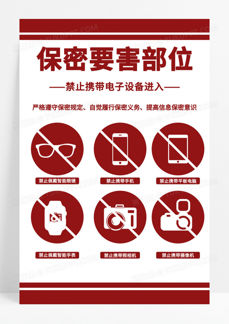 保密要害部位警告告示海报