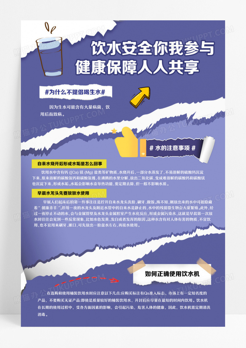 饮水安全你我参與 健康保障人人共享饮用水卫生宣传周饮用水卫生与健康文案海报设计