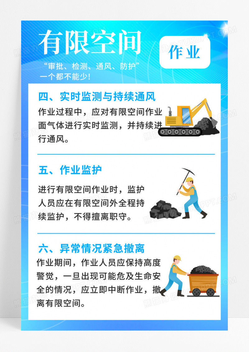 简约科技感安全生产有限空间作业安全须知套图海报设计