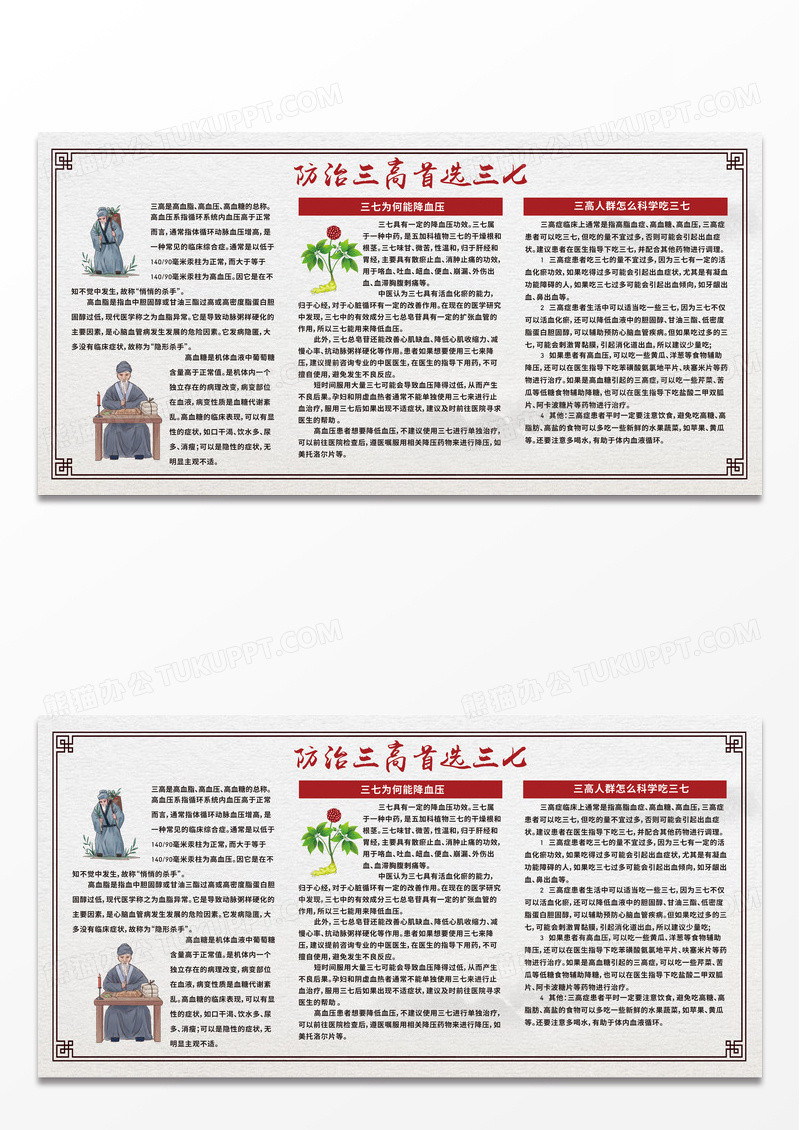 米色中医科普知识宣传栏展板中医防治高血压