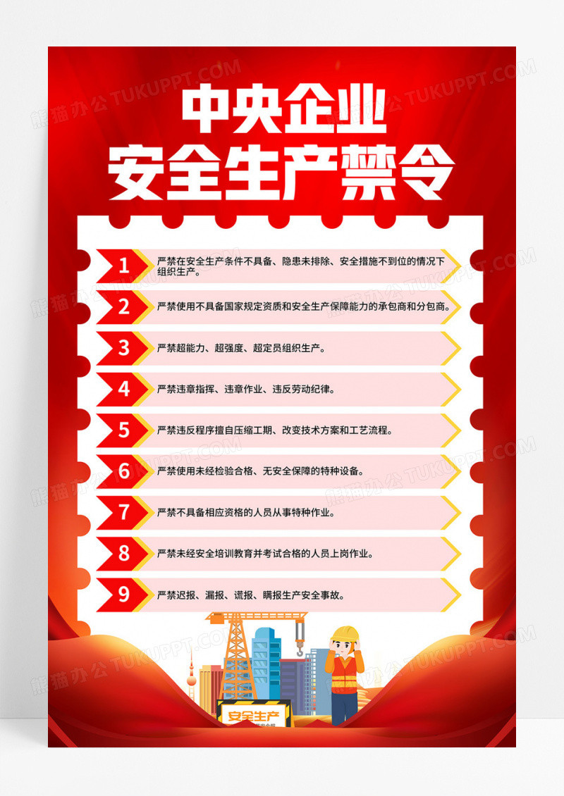 红色简约安全生产条例生产安全事故条例海报