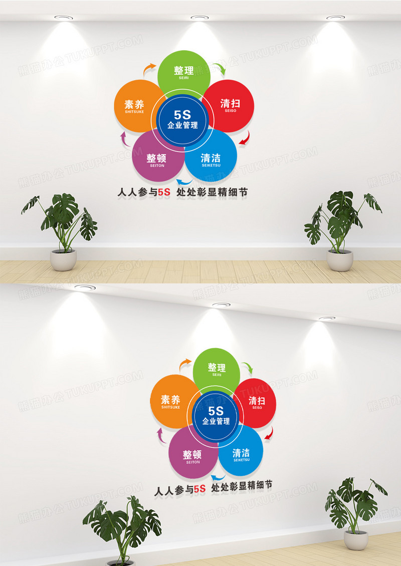 5S企业管理文化墙形象墙设计