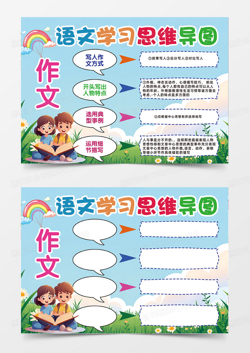 语文学习思维导图作为题材指导手绘手抄报