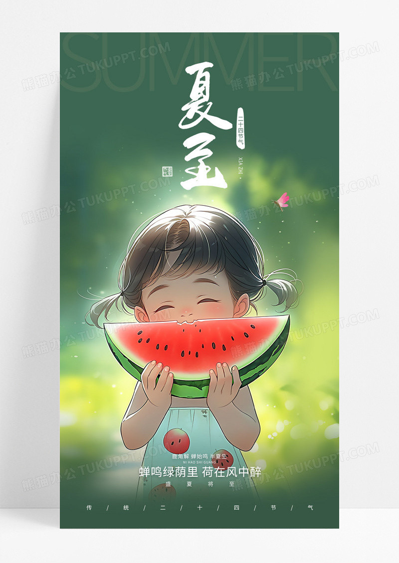 二十四节气传统夏至手机海报