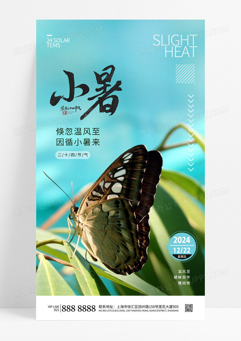 简约摄像图小暑二十四节气小暑海报