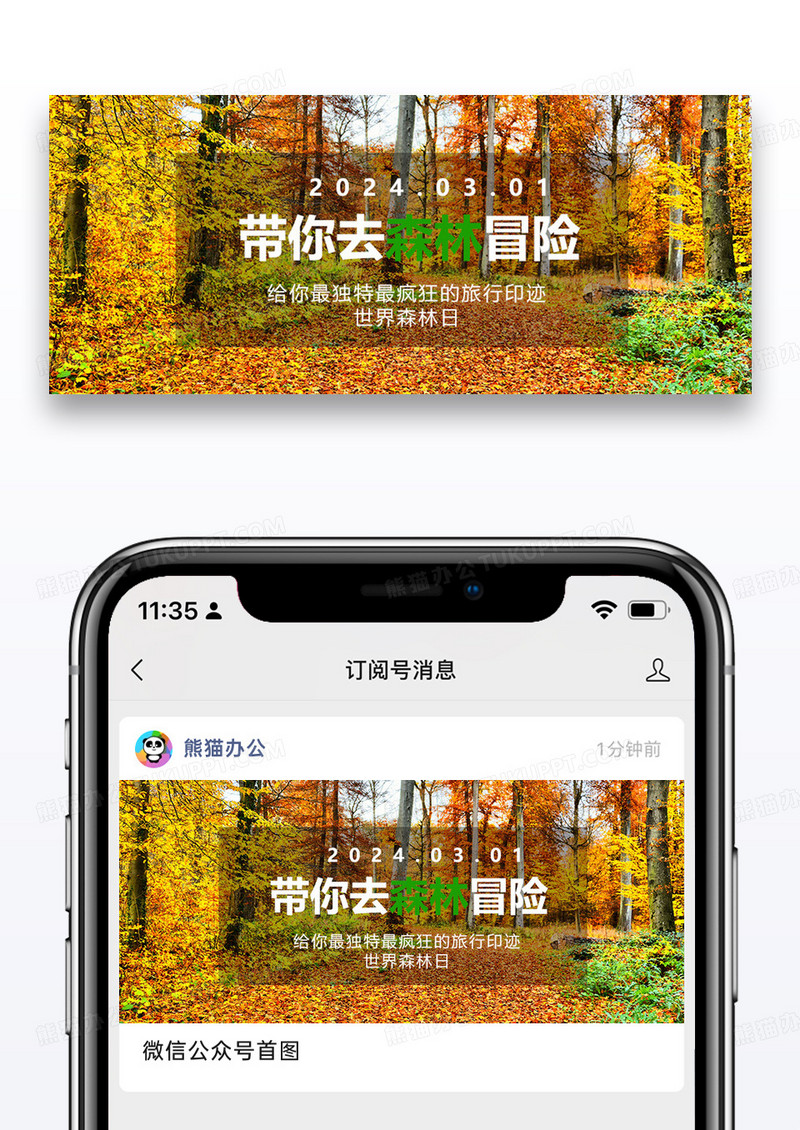 世界森林日公众号封面配图图片设计