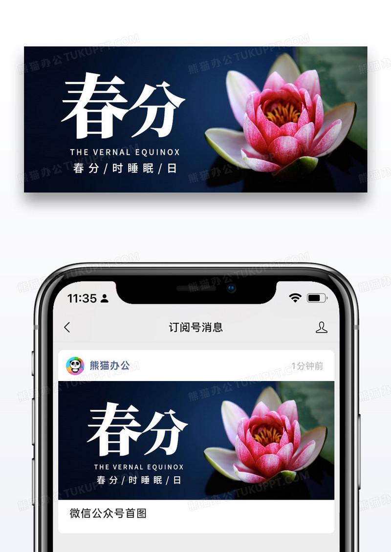 简约春分节气公众号封面配图图片