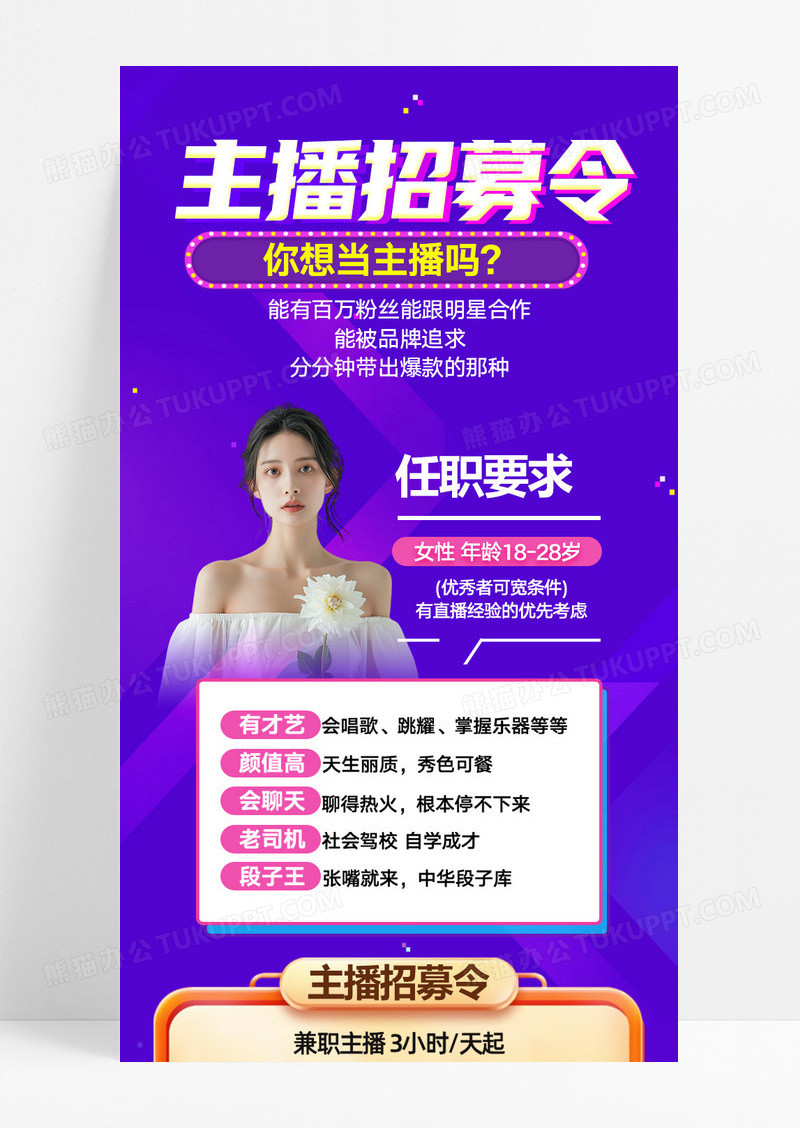 孟菲斯主播招募海报