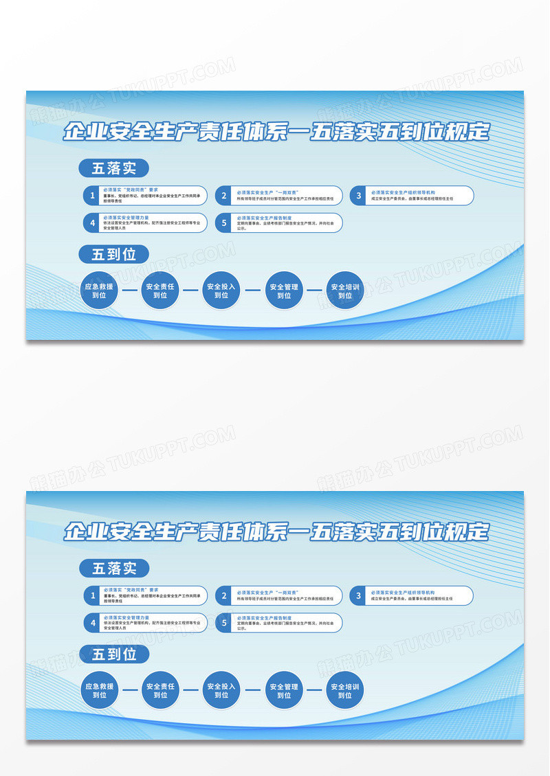 蓝色大气企业安全生产责任体系一五落实五到位五落实五到位宣传栏