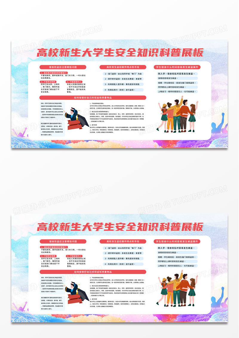 简约时尚大气校园大学生安全活动展板校园安全宣传栏