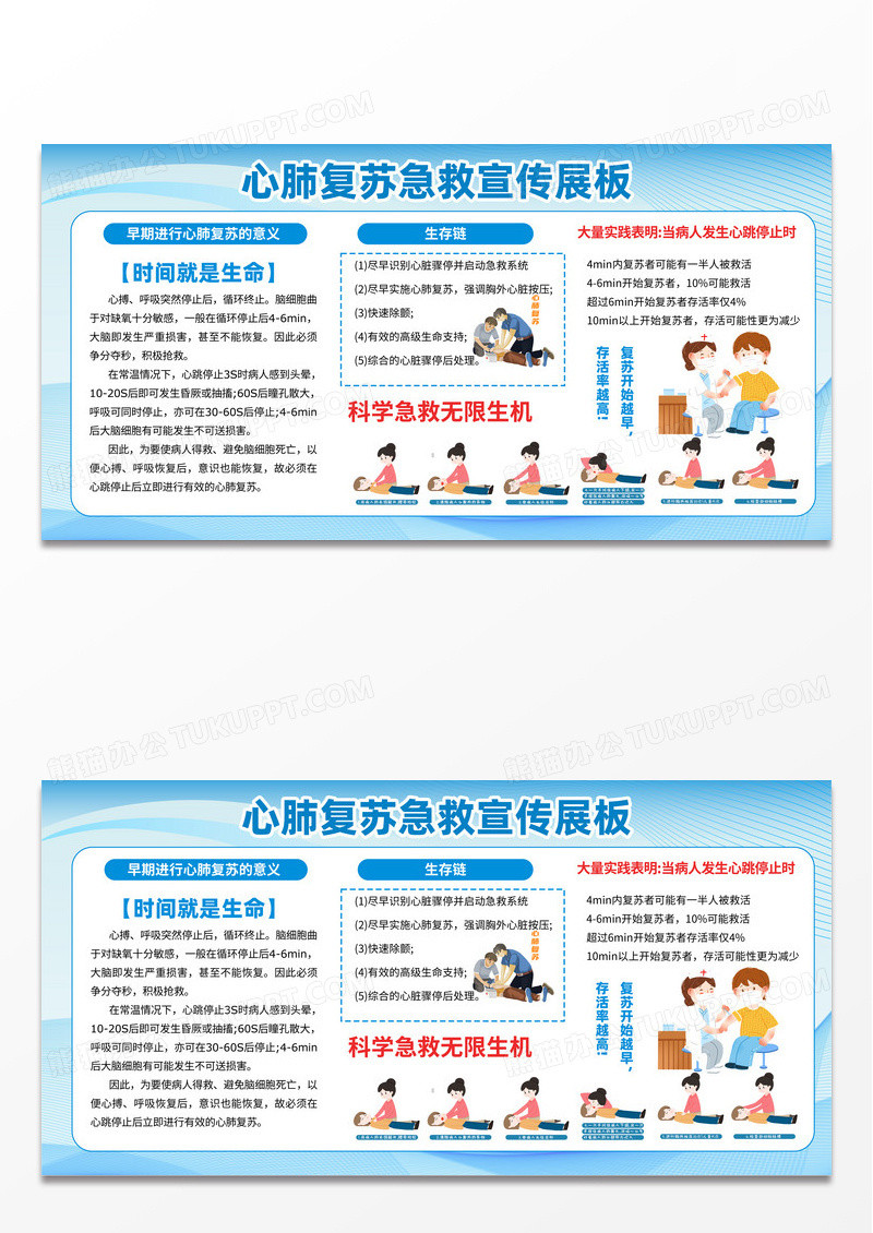 学习心肺复苏关爱生命健康宣传栏展板心肺复苏心肺复苏急救