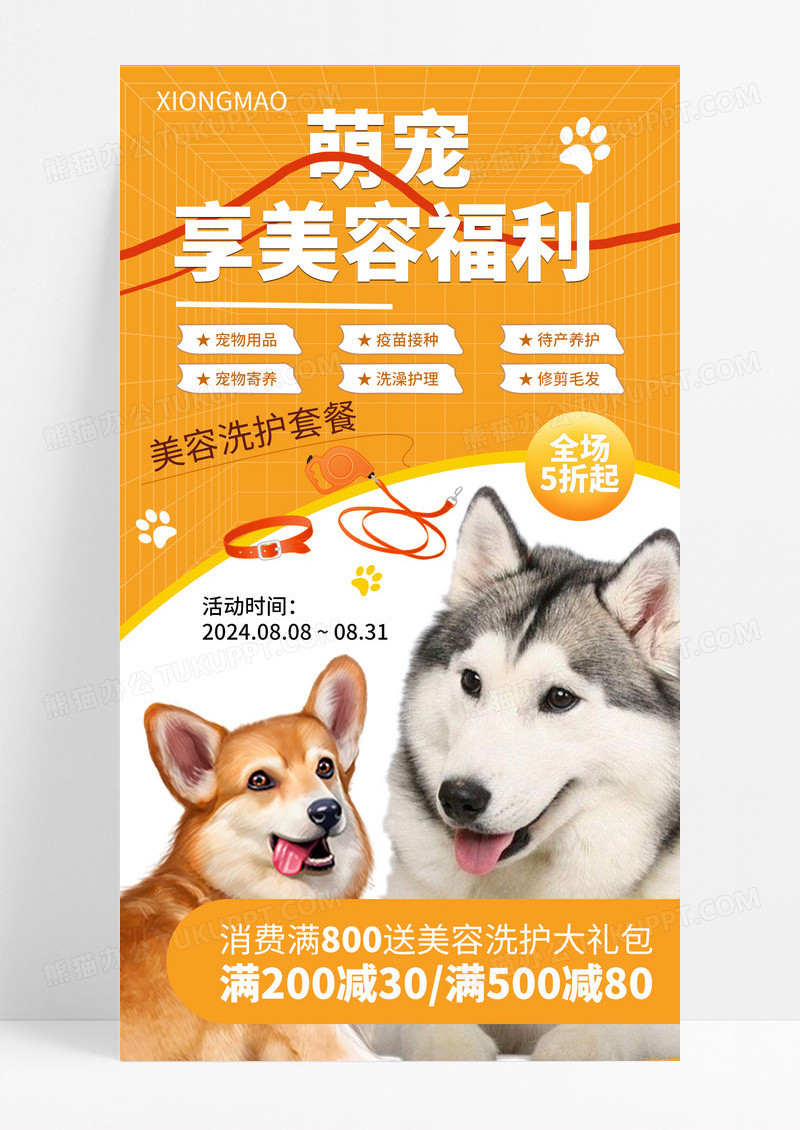 宠物店美容宣传海报
