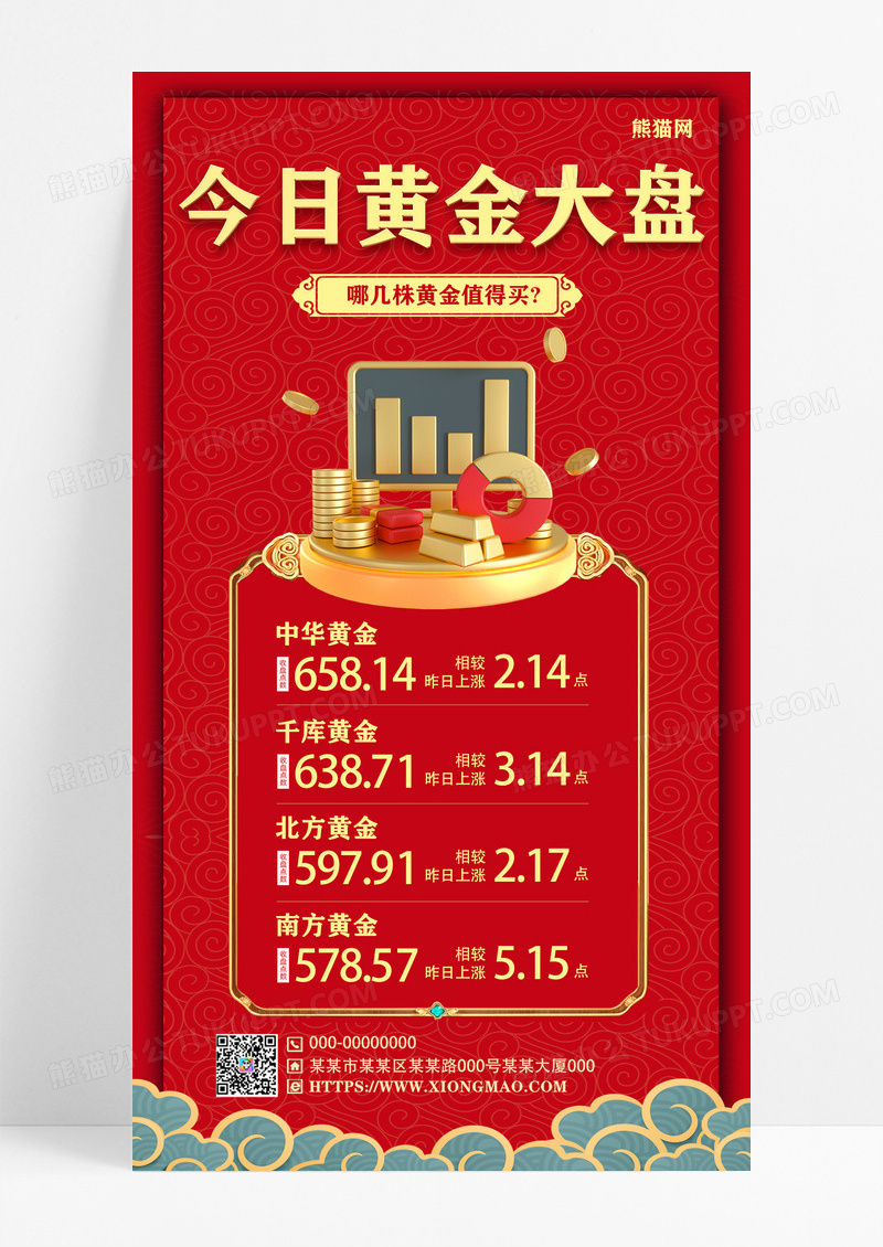 红色简约风金融投资理财宣传海报企业金融宣传海报