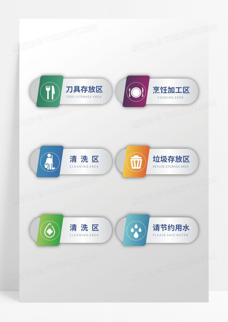 灰色金属拉丝渐变简约餐厅厨房导视牌餐厅门牌
