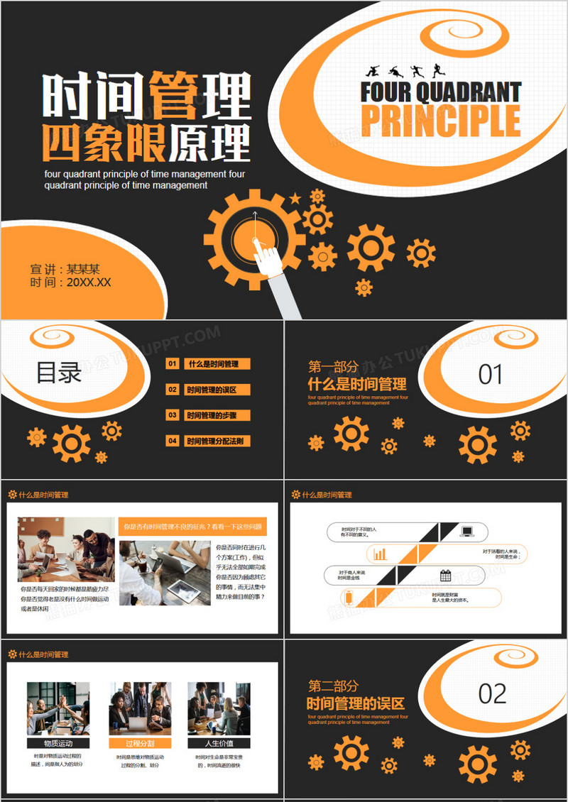 时间管理之四象限原理培训动态PPT模板