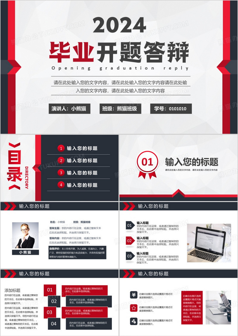 2024大学生毕业开题答辩PPT模板