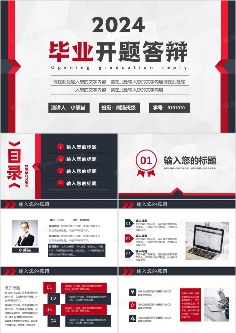 2024大学生毕业开题答辩PPT模板