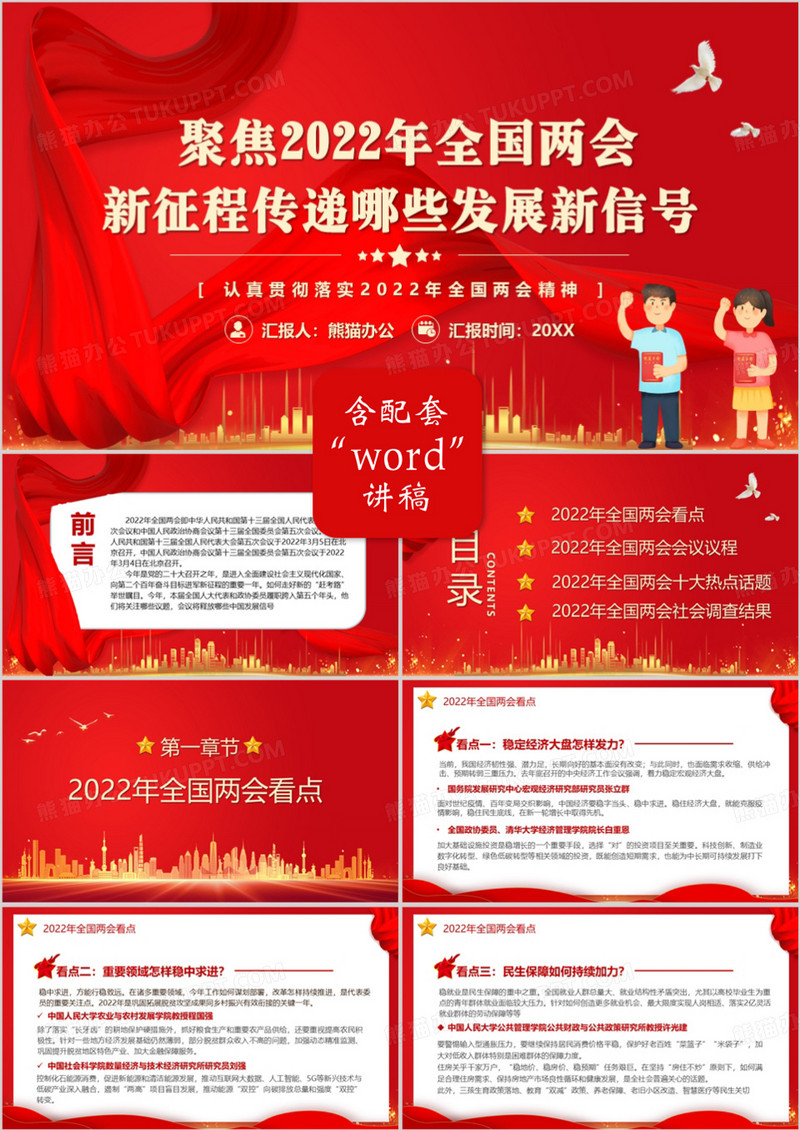 全国两会新征程传递哪些发展新信号PPT模板