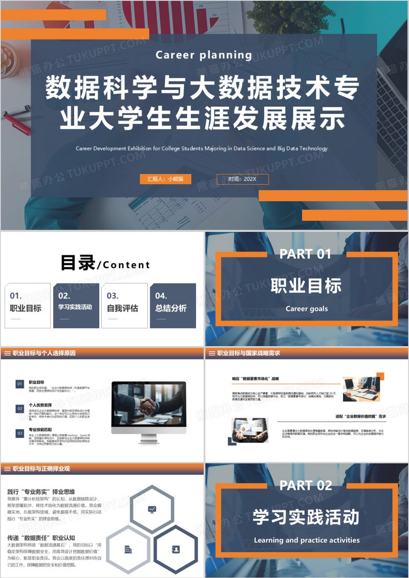 数据科学与大数据技术专业大学生生涯发展展示PPT模版
