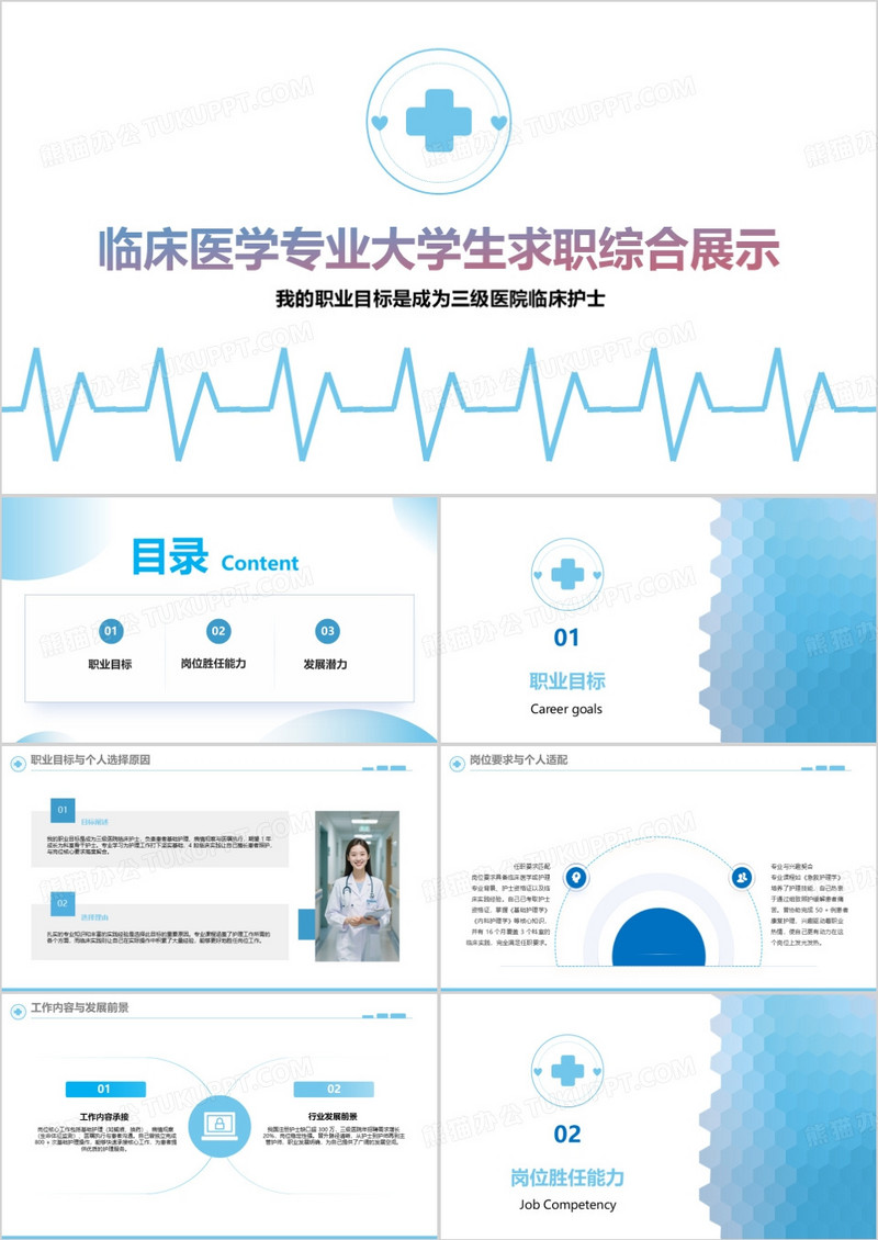 临床医学专业大学生求职综合展示PPT模版