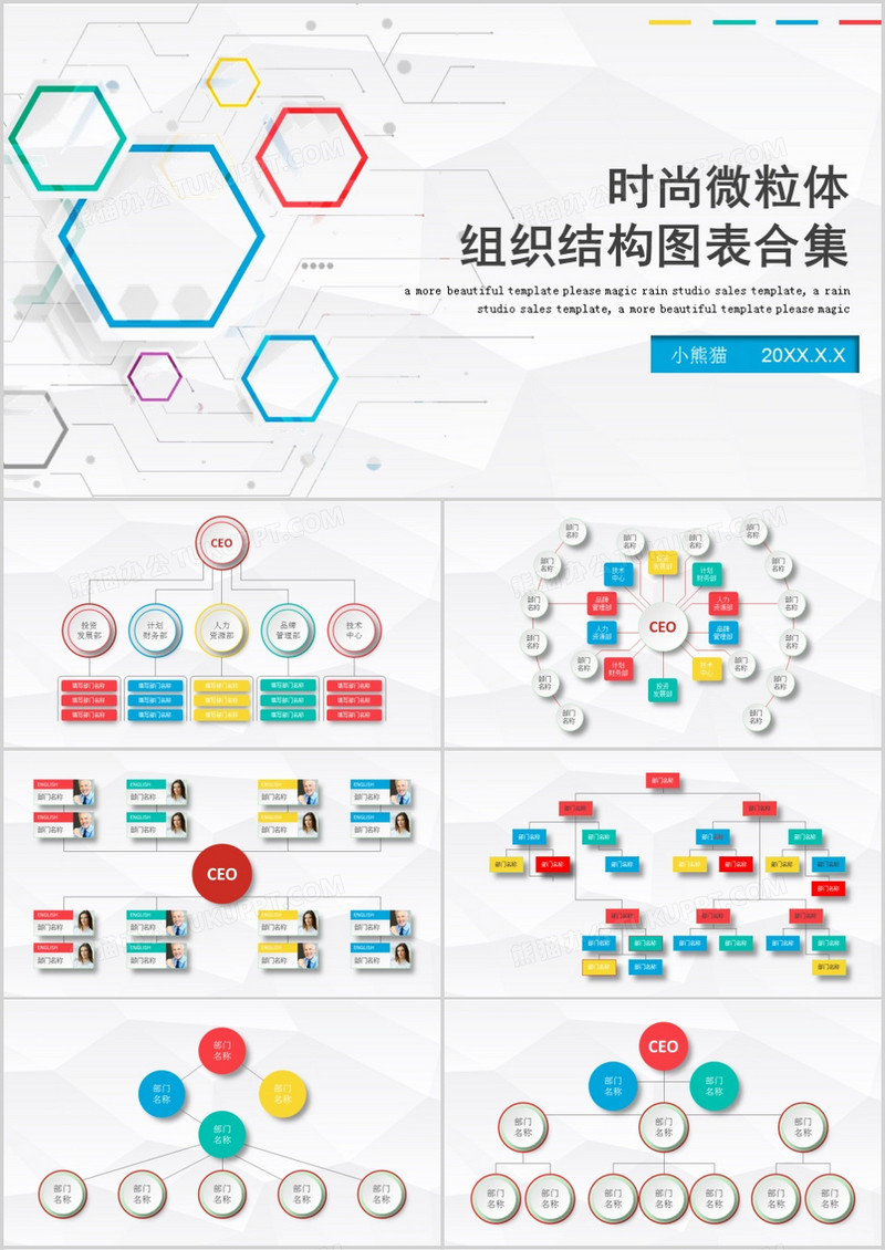 公司组织架构图表集合PPT模板